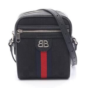 Balenciaga Gucci Hacker Project Shoulder Bag Canvas Leather Black Multicolor
